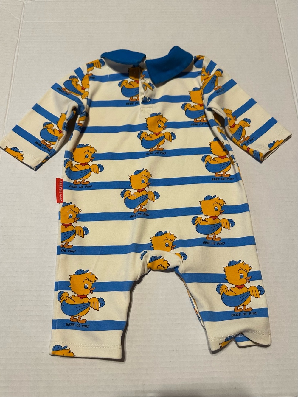 Blue & Yellow Duck Stripe Footie